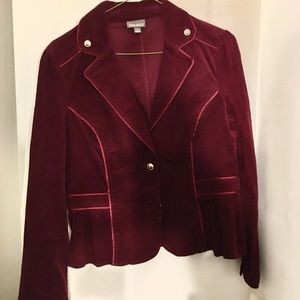 Burgundy Button Velvet Jacket